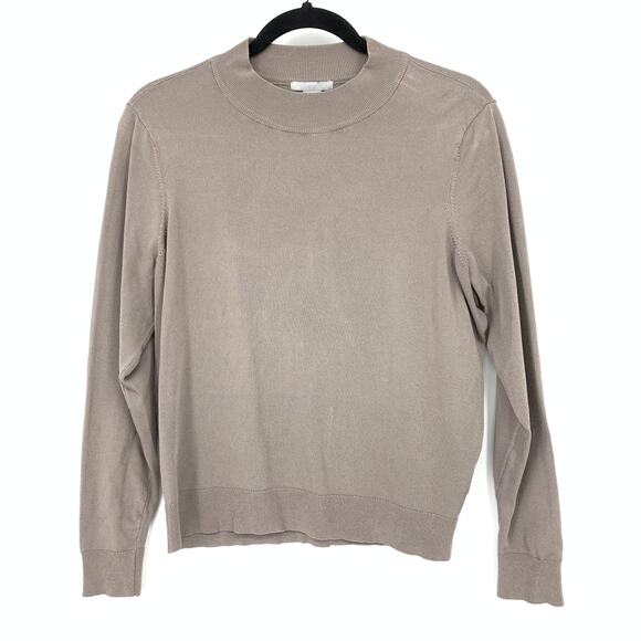 H&M Mock Neck Sweater Womens Size Medium Greige Long Sleeve - Picture 1 of 6